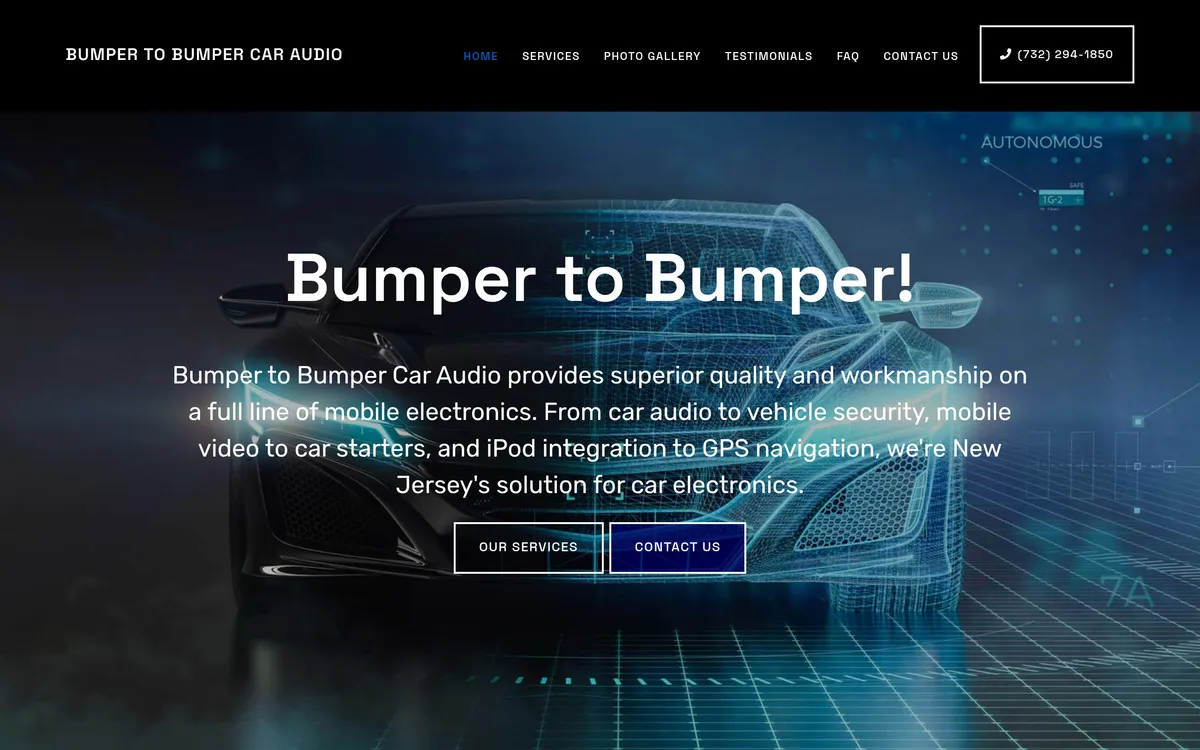 Bumper to Bumper Car Audio website screenshot
